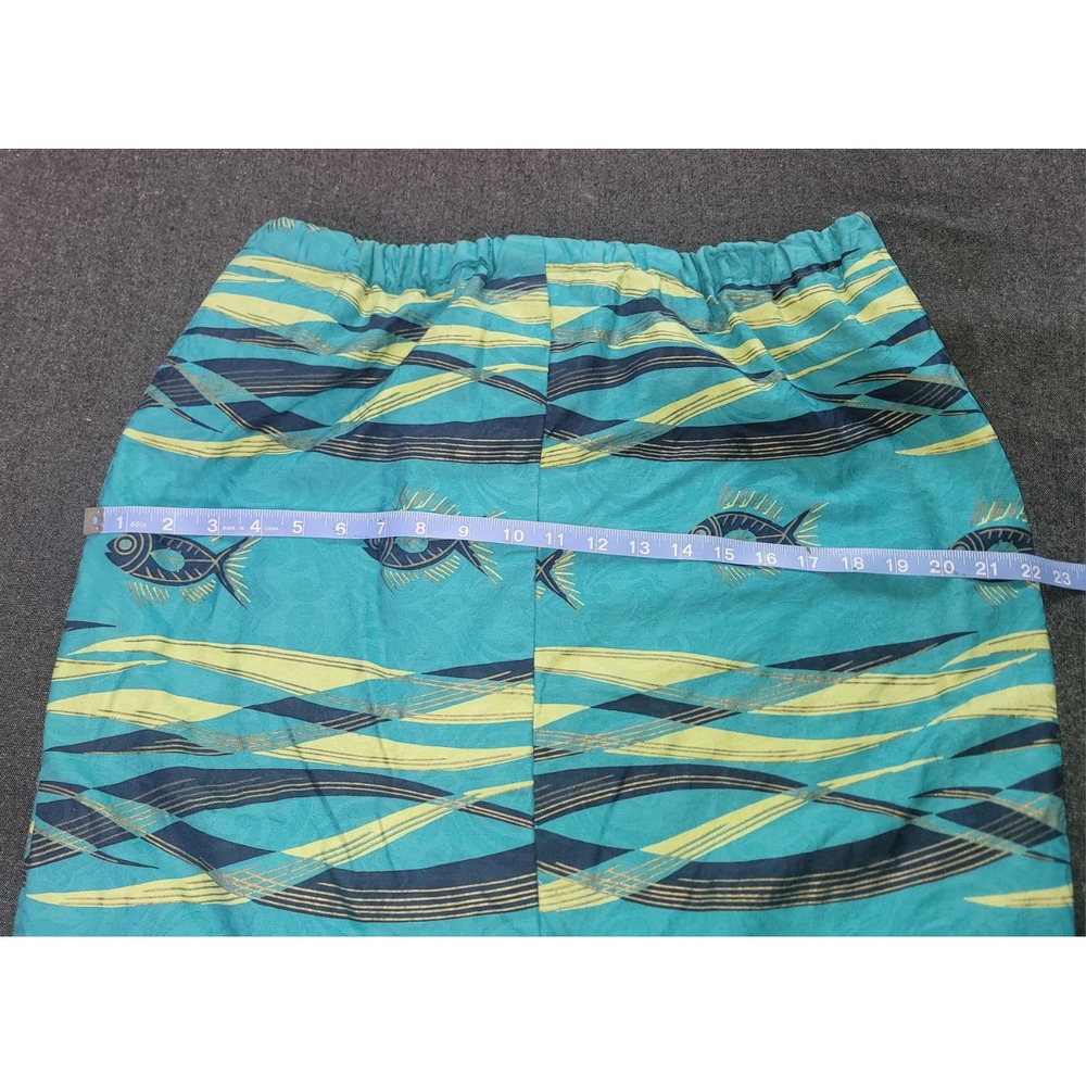 Vintage 50s 60s‎ Tropical Fish Print Set Skirt Blouse Jacket Blue Funky Volup XL - Picture 10 of 16